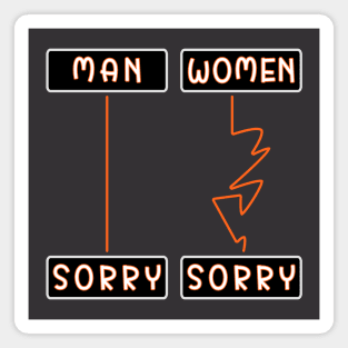 Man, Women Sorry infographic Magnet